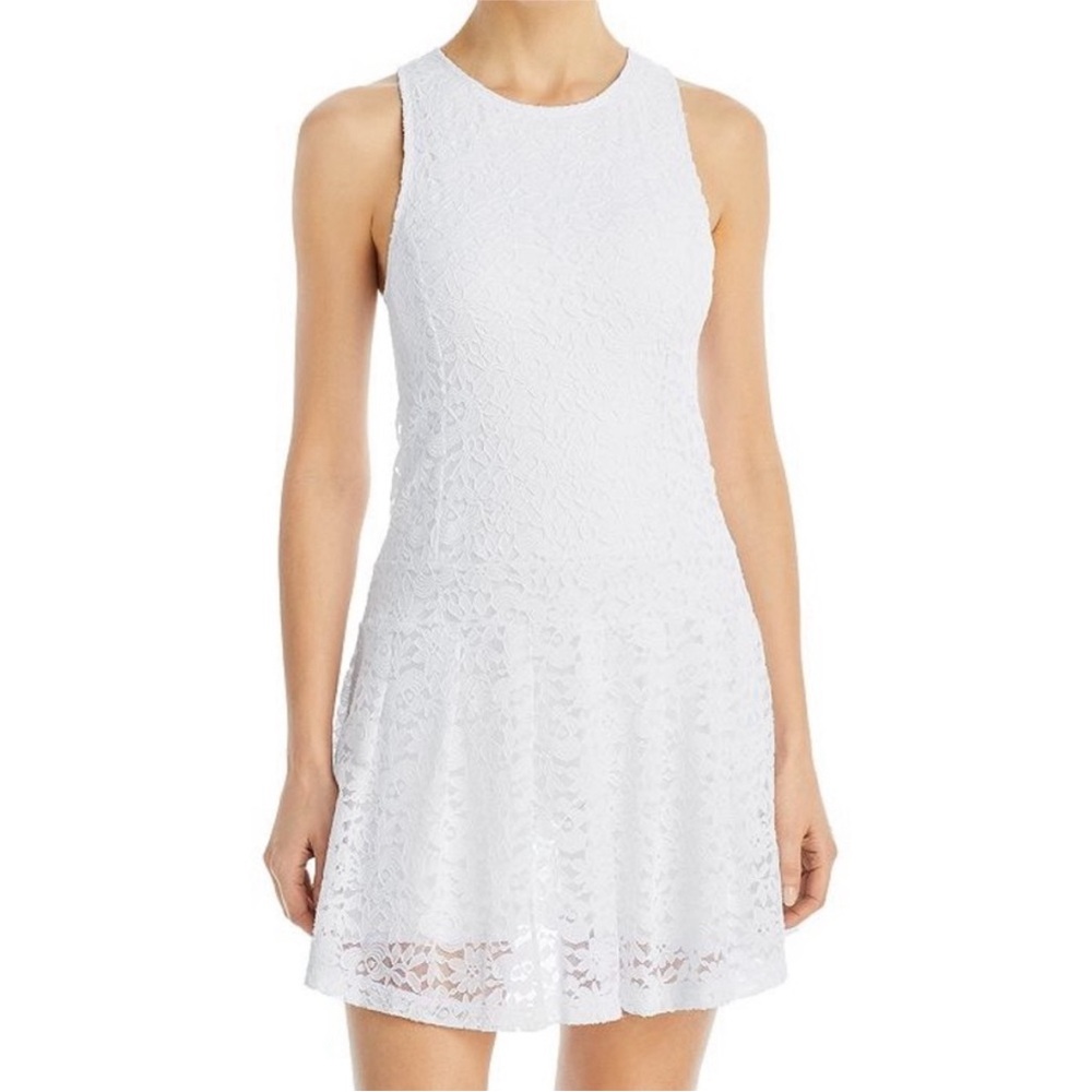 Aqua White Lace Dress